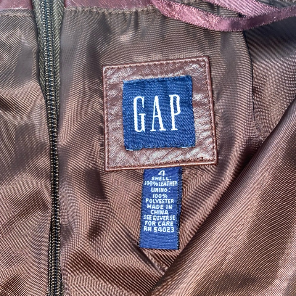 Vintage Gap Patchwork Leather Midi Lined Pencil S… - image 6